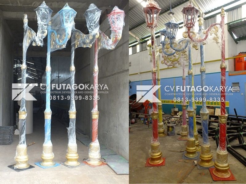 Tiang Lampu Taman Desain Unik Warna-Warni - Futago Karya