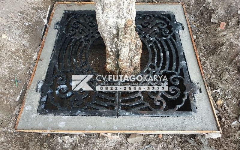 Grill tanaman besi cor