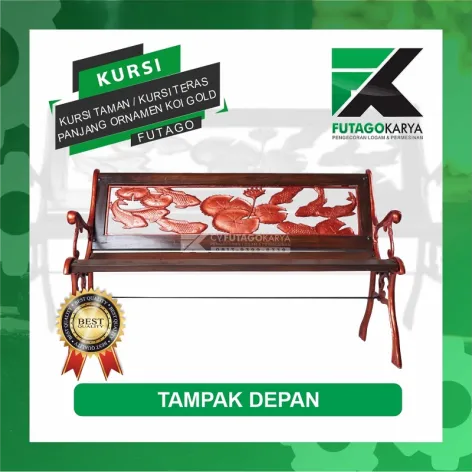Kursi Taman Ornamen Ikan Koi Warna Gold