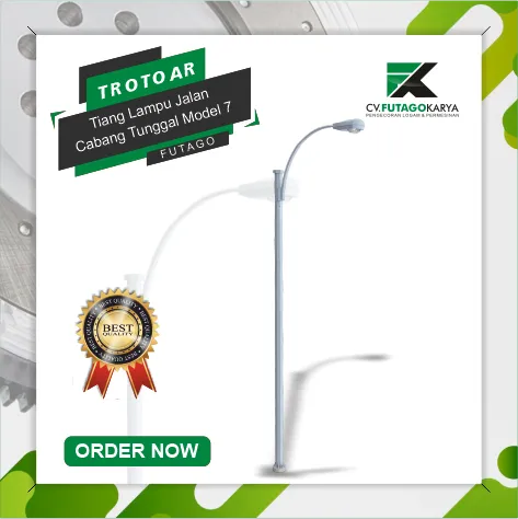 Tiang Lampu Jalan LED Cabang Tunggal Model 7