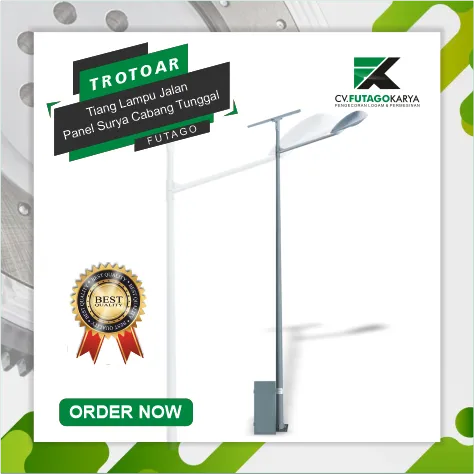 Tiang Lampu Jalan panel Surya Cabang Tunggal