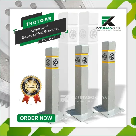 Bollard Kotak Surabaya Motif Buaya Hiu 1