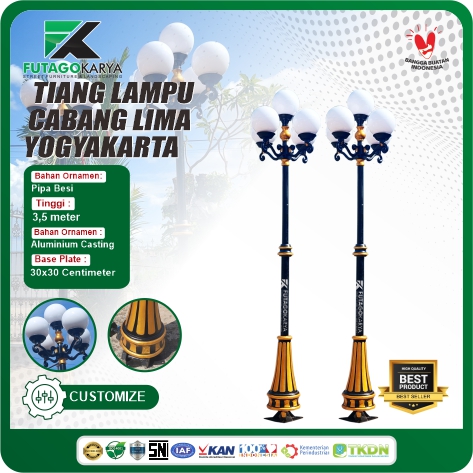 TIANG LAMPU CABANG LIMA PT PRADHITA BHUMI KONTRUKSI YOGYAKARTA