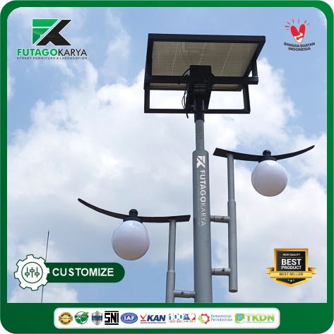 TIANG LAMPU TAMAN SOLAR PANEL KUTAI 2