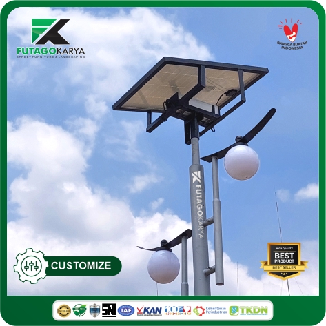 TIANG LAMPU TAMAN SOLAR PANEL KUTAI 3