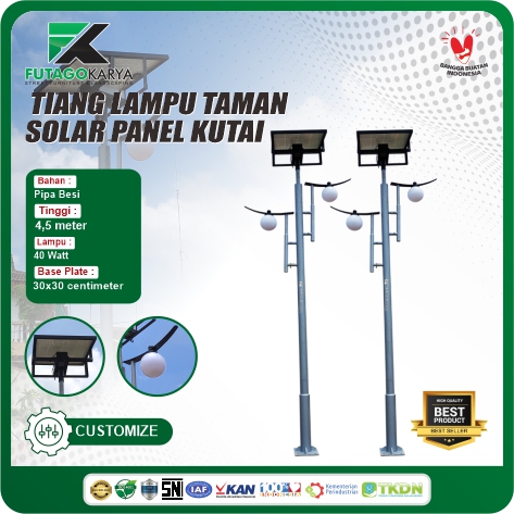TIANG LAMPU TAMAN SOLAR PANEL KUTAI