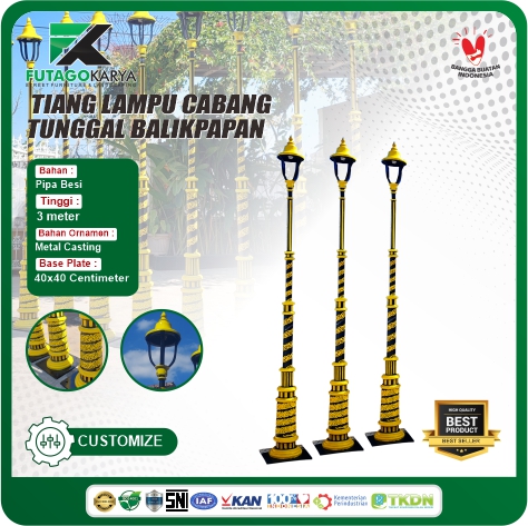 TIANG LAMPU CABANG TUNGGAL PROYEK BEDALI TELAGASARI BALIKPAPAN