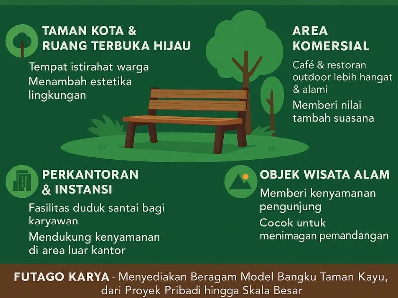 Bangku Taman Kayu untuk Berbagai Kebutuhan
