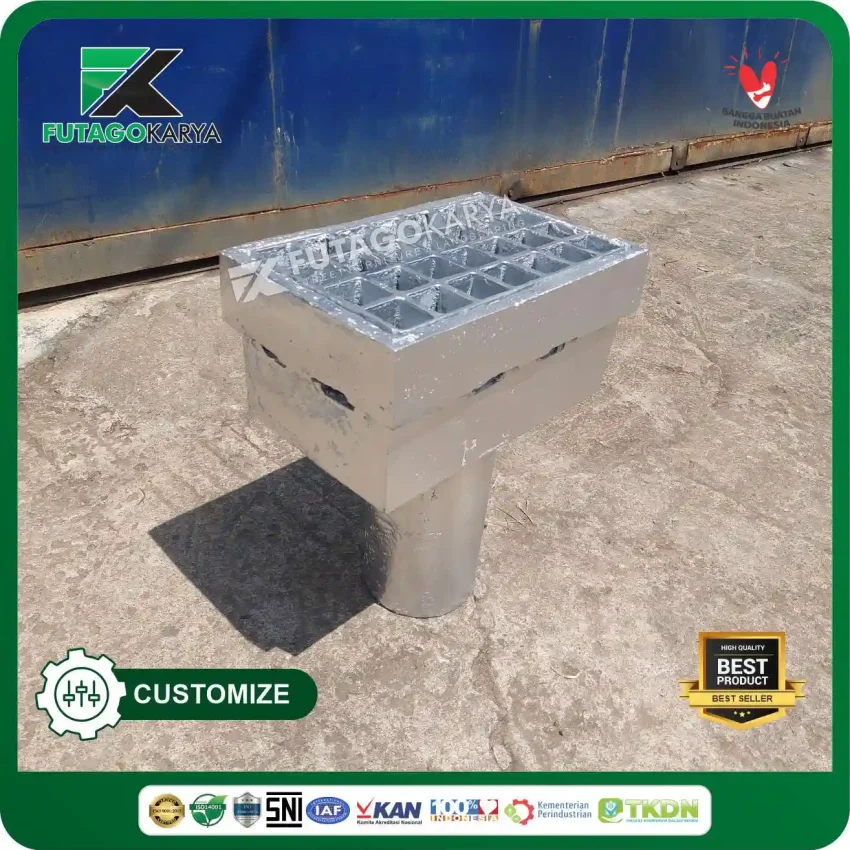 Deck Drain Galvanis 6 inch Tol Tebing Tinggi