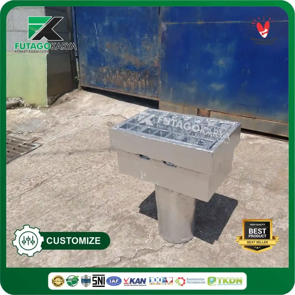 Deck Drain Galvanis 6 inch Tol Tebing Tinggi