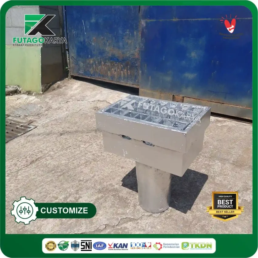 Deck Drain Galvanis 6 inch Tol Tebing Tinggi