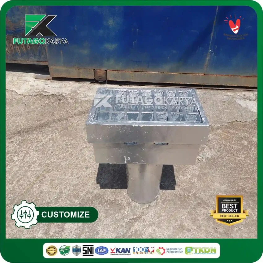 Deck Drain Galvanis 6 inch Tol Tebing Tinggi 3
