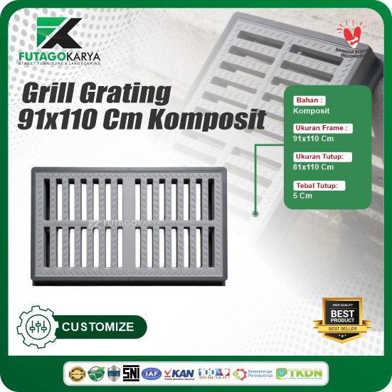 Grill grating 91x110 komposit