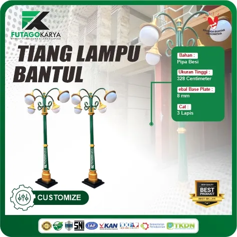 Tiang lampu bantul custom tinggi 3 meter