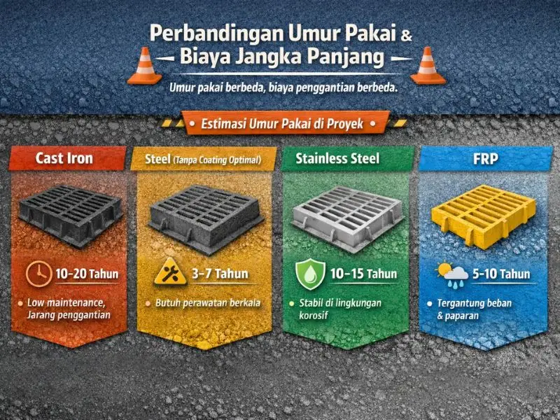 Perbandingan Umur Pakai & Biaya Jangka Panjang