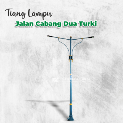 Tiang Lampu Cabang Dua Turki