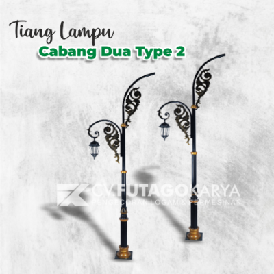 Tiang Lampu Cabang Dua Type 2