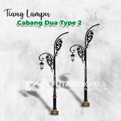 Tiang Lampu Cabang Dua Type 2