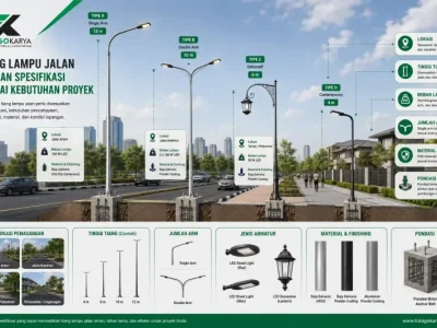 cara memilih tiang lampu jalan